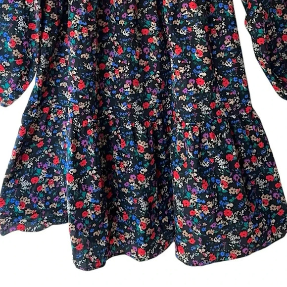 GAP MATERNITY NWOT BLACK COTTON FLORAL TIERED SWING DRESS | SMALL - Picture 5 of 9
